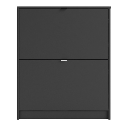 Hayes Shoe Cabinet 2 Flip Down Doors and 2 layers in Matt Black