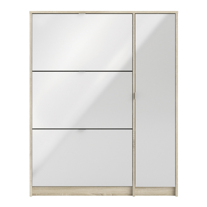 Hayes Shoe Cabinet 3 Flip Down Doors and 2 layers 1 Door Oak structure
