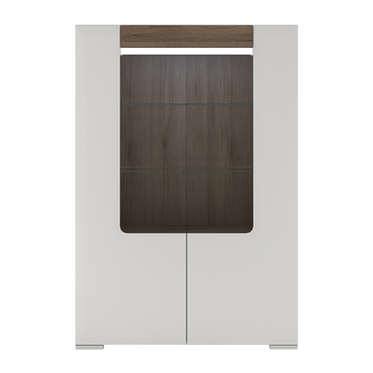 Brooks Low Glazed 2 Door Display Cabinet with Internal Shelves (inc. Plexi Lighting)