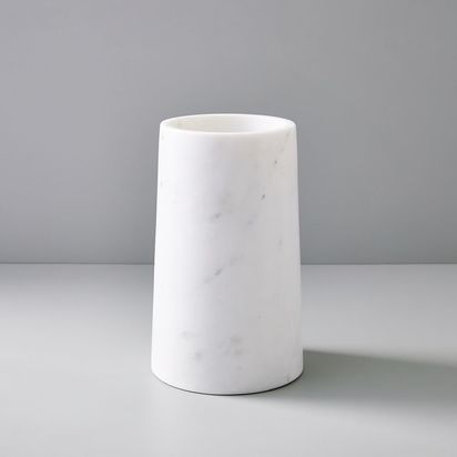 Pure Foundation Marble Vase, White, Wide
