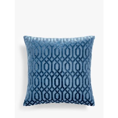 John Lewis ANYDAY Cut Velvet Cushion Navy | 45 x 45cm