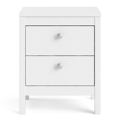 Huxham Bedside Table 2 Drawers in White