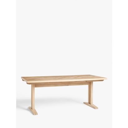 John Lewis Estate 6-10 Seater Extending Dining Table, Natural Natural | H75.00cm x W90.00cm x D160.00cm