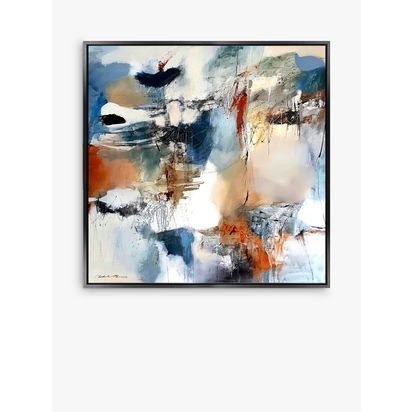 John Lewis Natasha Barnes 'Continuation' Framed Canvas Print, 106 x 106cm, Blue/Multi Blue/Multi | L106 x W106 x D3cm