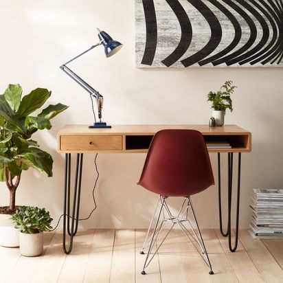 John Lewis Hairpin Desk Oak | H76 x W120 x D55cm