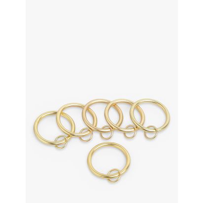 Umbra Curtain Rings, Dia.28mm, Set of 6 Brass Finish