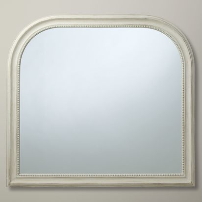 John Lewis Distressed Overmantel Mirror, Cream Cream | H95 x W104 x D4cm