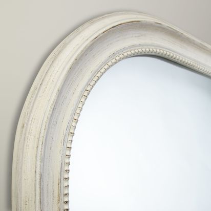 John Lewis Distressed Overmantel Mirror, Cream Cream | H95 x W104 x D4cm
