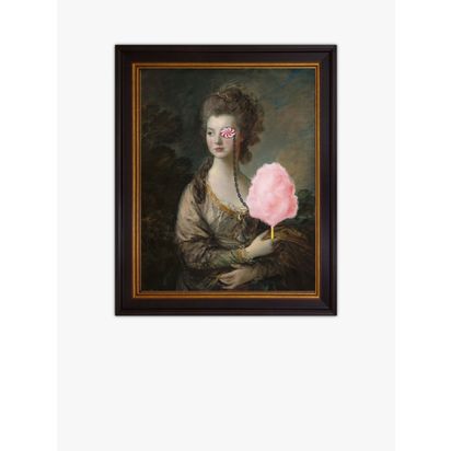 Brookpace Lascelles Candy Floss Lady Framed Canvas Print, 61 x 51cm, Pink/Multi Pink/Multi | H61 x W51 x D2.5cm