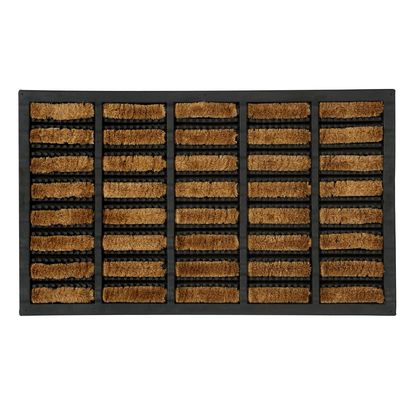 John Lewis Rubber and Coir Scraper Door Mat Brown | L75 x W45 x D2cm