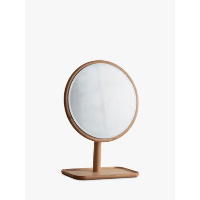Gallery Direct Kingham Oak Wood Dressing Table Mirror & Tray, 46cm, Natural Natural