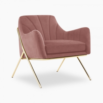 Cult Studio Bailey Accent Armchair, Rose Pink Velvet