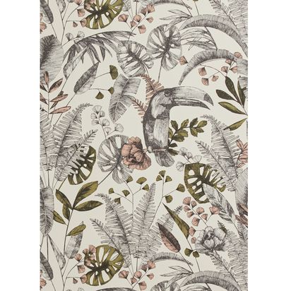 John Lewis Ipanema Heritage Paste the Wall Wallpaper Plaster Pink | L10m x W52cm