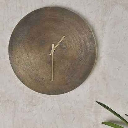 Nkuku Okota Wall Clock - Brass