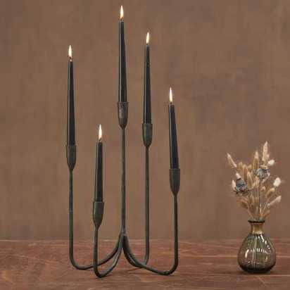 Nkuku Mbata 5 Short Candelabra - Black
