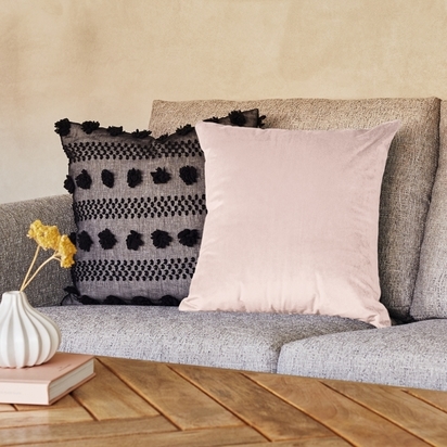 Beauvoir Large Cushion, Light Pink Velvet