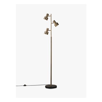 John Lewis Shelby Floor Lamp, Brass Brass | H156 x W25.4 x D29.5cm