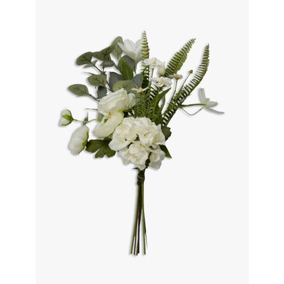John Lewis Artificial Hydrangea, Ranunculus & Mixed Floral Bunch Multi | H56 x W25cm