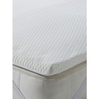 John Lewis Specialist Synthetic 5-Zone Support Memory Foam Mattress Topper White | Double, 135 x 190cm