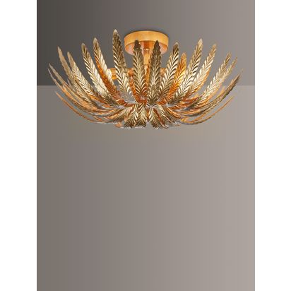 John Lewis Montserrat Leaf Semi Flush Ceiling Light Gold | H18 x W45 x D45cm