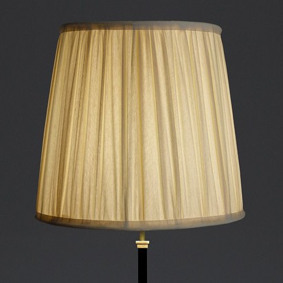 40cm tall tapered gathered lampshade in cream taj silk