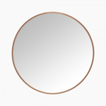 Orman Round Wall Mirror, Brushed Copper