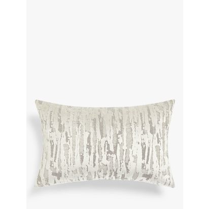 John Lewis Husk Velvet Cushion Silver Grey | 60 x 40cm