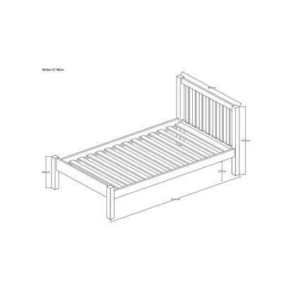 John Lewis Wilton Child Compliant Bed Frame, Single White | H102 x W99 x D202cm