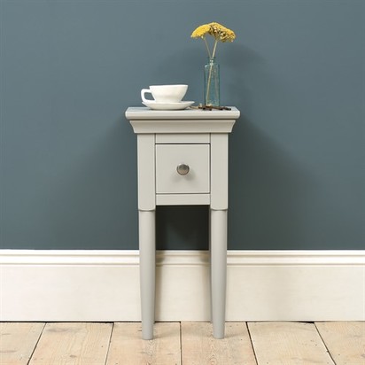 Chantilly Pebble Grey Narrow Bedside