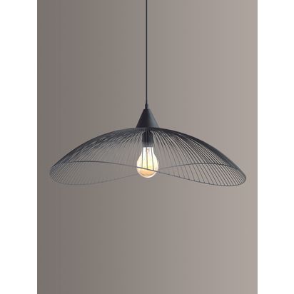 John Lewis Hiko Medium Ceiling Light Black | H24 x Dia.65cm