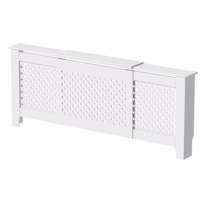 Radiator Cover Adjustable - White Diamond Style 2040mm Width