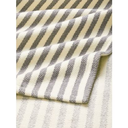 John Lewis & Partners Wool Blend Stripe Throw, Grey