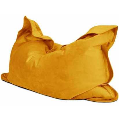 rucomfy Velvet Squarbie Bean Bag - Mustard - Extra Large