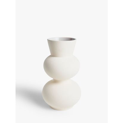 John Lewis Totem Earthenware Vase, H33cm, Natural Natural | H33 x Dia.16.5cm