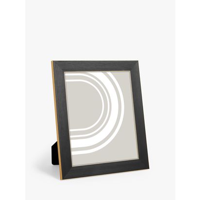 John Lewis Flat Wood-Effect Photo Frame, Black/Gold Black/Gold | 30.6 x 25.5 x 1.3cm