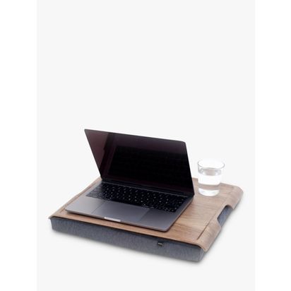 Bosign Large Anti-Slip Wood Veneer Top Lap Tray, 46cm Natural | H6.5 x W46 x D38cm