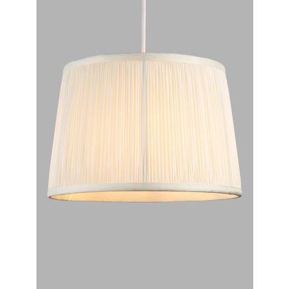 John Lewis Lymington Pleated Silk Tapered Lampshade White | H21 x W30.50 x D30.50cm