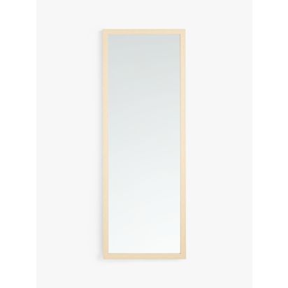 John Lewis Rectangular Wood-Effect Wall Mirror, 125 x 35cm, Natural Natural | 125 x 35 x 1.6cm