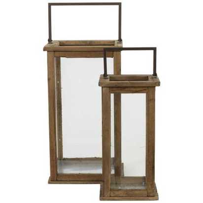 Light and Living Pahala Tall Hurricane Lanterns - Set of 2