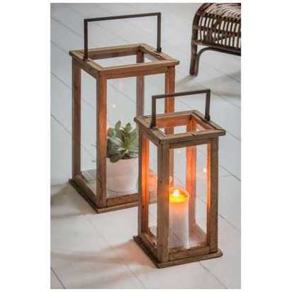 Light and Living Pahala Tall Hurricane Lanterns - Set of 2