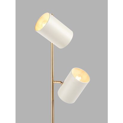 John Lewis ANYDAY Metal Double Arm Floor Lamp Putty/Brass | H152 x Dia.25cm