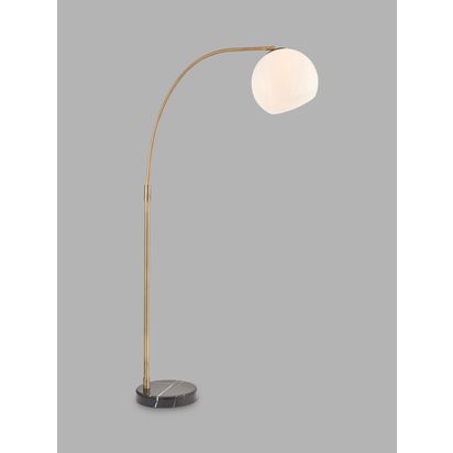 Bay Lighting Hettie Marble Floor Lamp, Black/Antique Brass Black/Antique Brass | H169 x W30 x D72cm