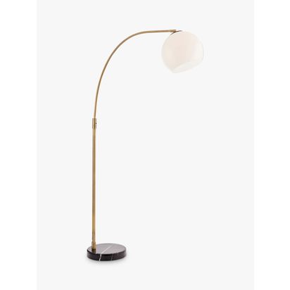 Bay Lighting Hettie Marble Floor Lamp, Black/Antique Brass Black/Antique Brass | H169 x W30 x D72cm