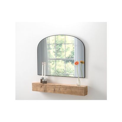Yearn Wood Framed Overmantel Wall Mirror, 70 x 92cm Black