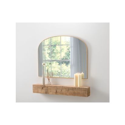 Yearn Wood Framed Overmantle Wall Mirror, 70 x 92cm Gold | H70 x W92 x D2cm