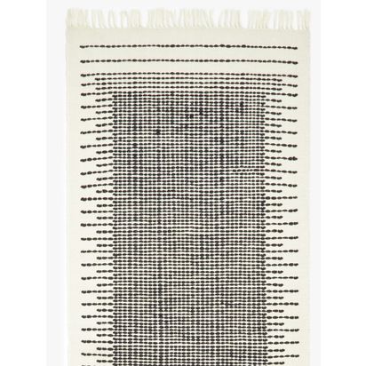 John Lewis Graded Stripe Indoor/Outdoor Rug Black | L240 x W70cm