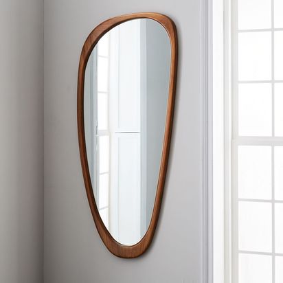 Mid-Century Modern Asymmetrical Floor Mirror, Acorn