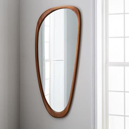Mid-Century Modern Asymmetrical Floor Mirror, Acorn