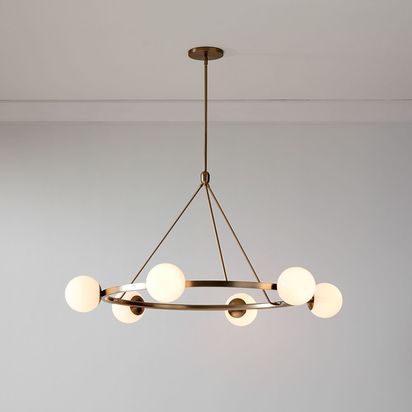 Hayes 6 Lights Chandelier, Champagne