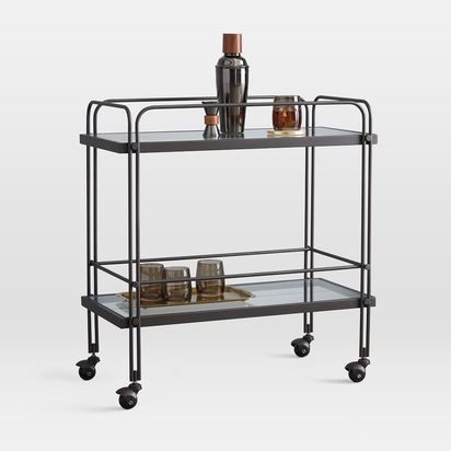 Fulton Bar Cart, Antique Bronze